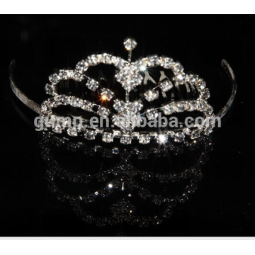 Tiaras de plata de bebé peine.rhinestone peine de tiaras de bebé